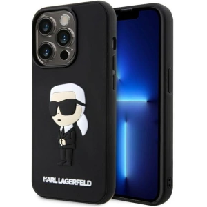 Etui Karl Lagerfeld KLHCP14X3DRKINK Apple iPhone 14 Pro Max czarny/black hardcase Rubber Ikonik 3D
