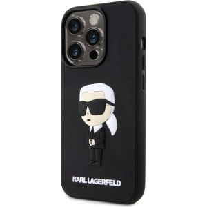 Etui Karl Lagerfeld KLHCP14X3DRKINK Apple iPhone 14 Pro Max czarny/black hardcase Rubber Ikonik 3D