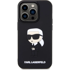 Etui Karl Lagerfeld KLHCP14X3DRKINK Apple iPhone 14 Pro Max czarny/black hardcase Rubber Ikonik 3D