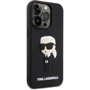 Etui Karl Lagerfeld KLHCP14X3DRKINK Apple iPhone 14 Pro Max czarny/black hardcase Rubber Ikonik 3D