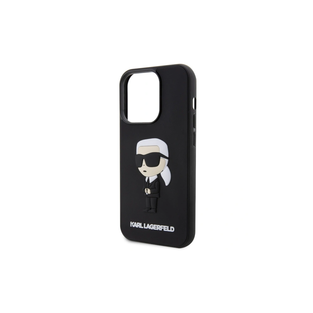 Etui Karl Lagerfeld KLHCP14X3DRKINK Apple iPhone 14 Pro Max czarny/black hardcase Rubber Ikonik 3D