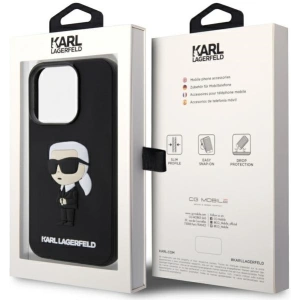 Etui Karl Lagerfeld KLHCP14X3DRKINK Apple iPhone 14 Pro Max czarny/black hardcase Rubber Ikonik 3D