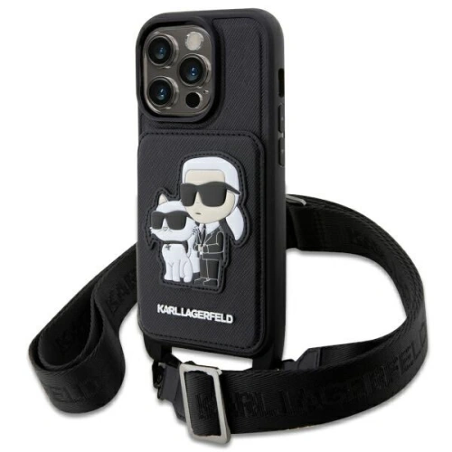 Kup Karl Lagerfeld Apple Tasche KLHCP14XCSAKCPMK iPhone 14 Pro Max Hartschale schwarz/schwarz Crossbody Saffiano Tasche Karl & Choupette - KLD1559 - {ean13} - Sklep Home Screen