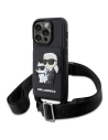 Karl Lagerfeld KLHCP14XCSAKCPMK Apple iPhone 14 Pro Max hardcase black Crossbody Saffiano Karl & Choupette
