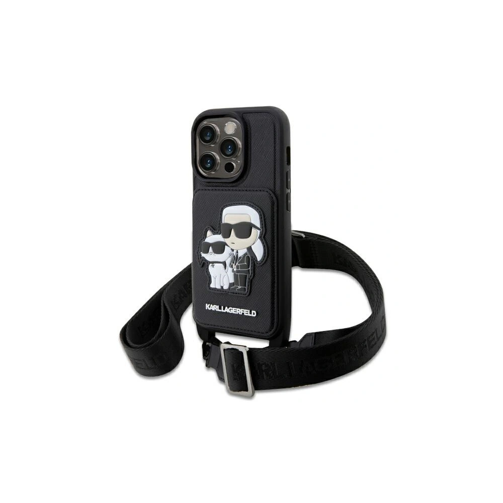 Etui Karl Lagerfeld KLHCP14XCSAKCPMK Apple iPhone 14 Pro Max hardcase czarny/black Crossbody Saffiano Etui Karl & Choupette