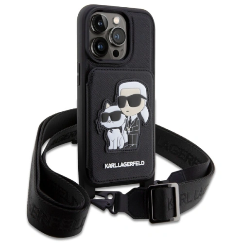 Kup Karl Lagerfeld Apple Tasche KLHCP14XCSAKCPMK iPhone 14 Pro Max Hartschale schwarz/schwarz Crossbody Saffiano Tasche Karl & Choupette - KLD1559 - {ean13} - Sklep Home Screen