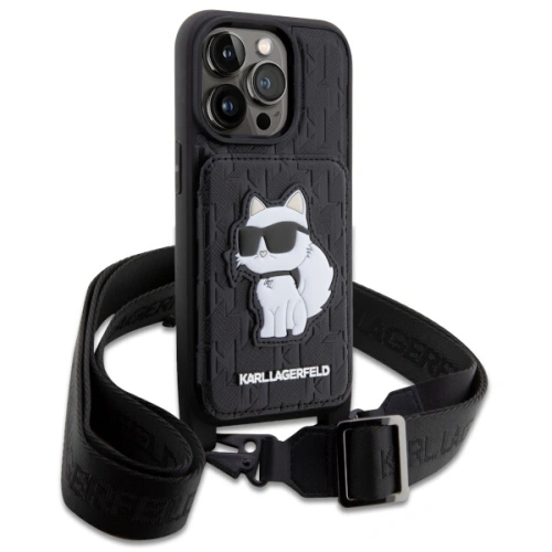 Kup Karl Lagerfeld Apple Tasche KLHCP14XCSAKHPCK iPhone 14 Pro Max Hartschale schwarz/schwarz Crossbody Saffiano Monogram Choupette - KLD1560 - {ean13} - Sklep Home Screen