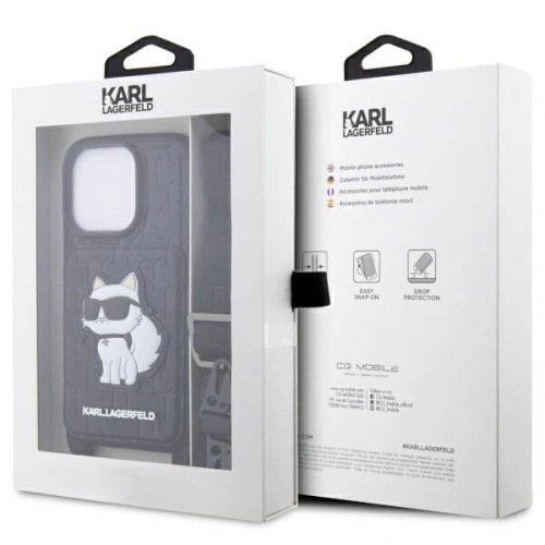 Kup Karl Lagerfeld Apple Tasche KLHCP14XCSAKHPCK iPhone 14 Pro Max Hartschale schwarz/schwarz Crossbody Saffiano Monogram Choupette - KLD1560 - {ean13} - Sklep Home Screen