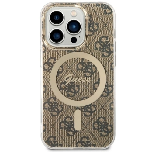 Buy Guess GUHMP14LH4STW Apple iPhone 14 Pro brown hardcase 4G MagSafe - GUE2476 - {ean13} - Home Screen Store Europe
