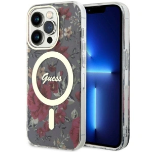 Kup Etui Guess GUHMP14LHCFWSA Apple iPhone 14 Pro zielony/khaki hardcase Flower MagSafe - GUE2477 - {ean13} - Sklep Home Screen