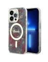 Etui Guess GUHMP14LHCFWSA Apple iPhone 14 Pro zielony/khaki hardcase Flower MagSafe