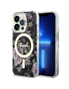 Guess Apple Tasche GUHMP14LHCFWSK iPhone 14 Pro schwarz/schwarz Hardcase Flower MagSafe