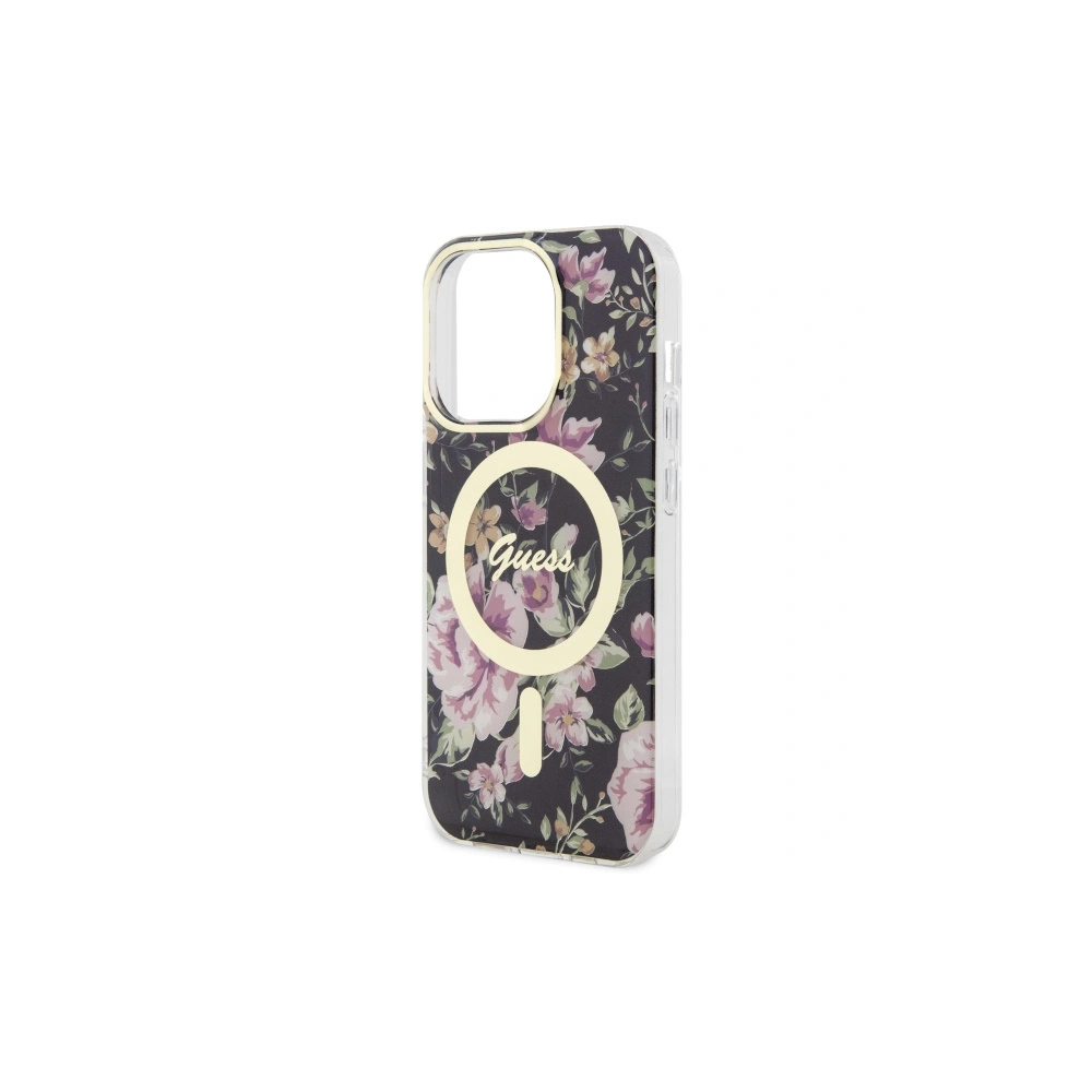 Etui Guess GUHMP14LHCFWSK Apple iPhone 14 Pro czarny/black hardcase Flower MagSafe