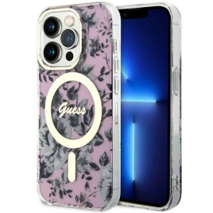 Kup Etui Guess GUHMP14LHCFWSP Apple iPhone 14 Pro różowy/pink hardcase Flower MagSafe - GUE2479 - {ean13} - Sklep Home Screen