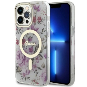 Kup Etui Guess GUHMP14LHCFWST Apple iPhone 14 Pro transparent hardcase Flower MagSafe - GUE2480 - {ean13} - Sklep Home Screen