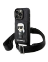 Karl Lagerfeld Apple Tasche KLHCP14XCSAKHPKK iPhone 14 Pro Max Hartschale schwarz/schwarz Crossbody Saffiano Monogram Ikonik