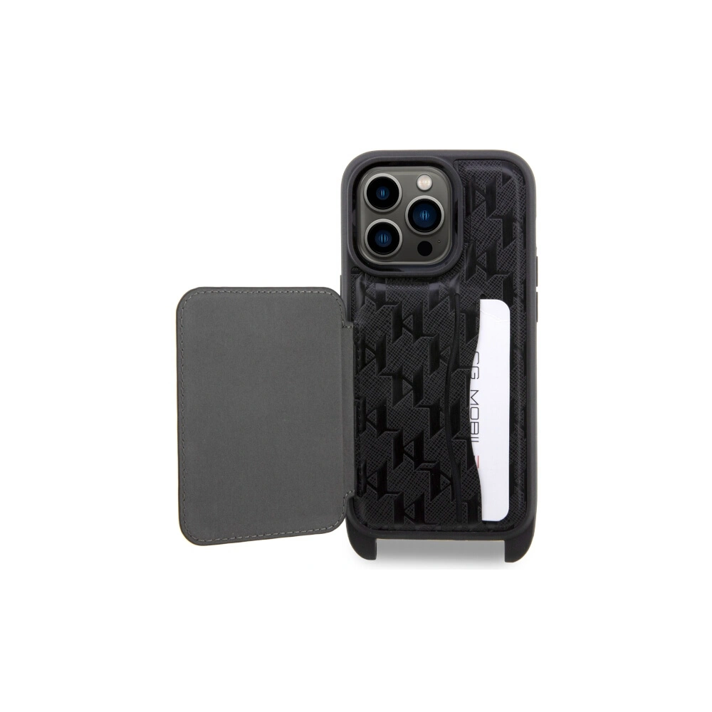 Etui Karl Lagerfeld KLHCP14XCSAKHPKK Apple iPhone 14 Pro Max hardcase czarny/black Crossbody Saffiano Monogram Ikonik