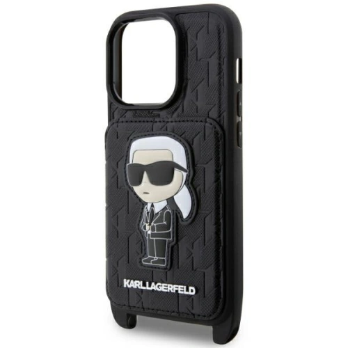 Kup Karl Lagerfeld Apple Tasche KLHCP14XCSAKHPKK iPhone 14 Pro Max Hartschale schwarz/schwarz Crossbody Saffiano Monogram Ikonik - KLD1561 - {ean13} - Sklep Home Screen