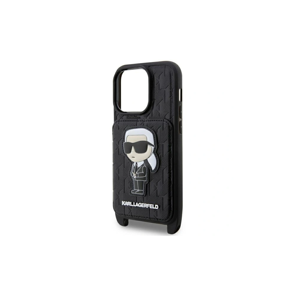 Etui Karl Lagerfeld KLHCP14XCSAKHPKK Apple iPhone 14 Pro Max hardcase czarny/black Crossbody Saffiano Monogram Ikonik