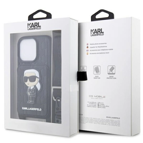 Kup Etui Karl Lagerfeld KLHCP14XCSAKHPKK Apple iPhone 14 Pro Max hardcase negru/black Crossbody Saffiano Monogram Ikonik - KLD1561 - {ean13} - Sklep Home Screen