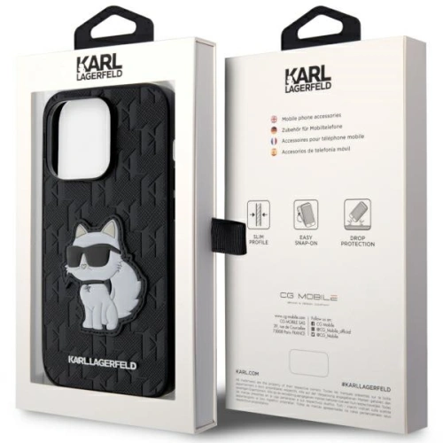 Kup Etui Karl Lagerfeld KLHCP14XSAKHPCK Apple iPhone 14 Pro Max negru/black Saffiano Monogram Choupette - KLD1562 - {ean13} - Sklep Home Screen
