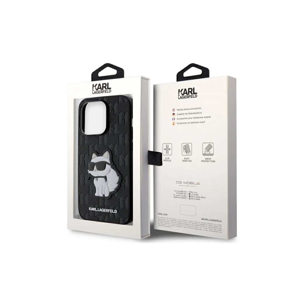 Etui Karl Lagerfeld KLHCP14XSAKHPCK Apple iPhone 14 Pro Max czarny/black Saffiano Monogram Choupette