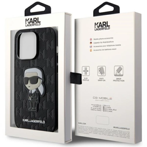 Kup Etui Karl Lagerfeld KLHCP14XSAKHPKK Apple iPhone 14 Pro Max fekete/szürke Saffiano Monogram Ikonik - KLD1563 - {ean13} - Sklep Home Screen