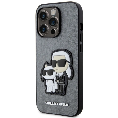 Kup Etui Karl Lagerfeld KLHCP14XSANKCPG Apple iPhone 14 Pro Max hardcase srebrny/silver Saffiano Etui Karl & Choupette - KLD1564 - {ean13} - Sklep Home Screen