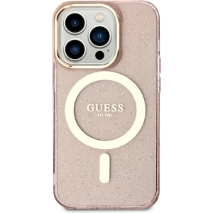 Kup Etui Guess GUHMP14LHCMCGP Apple iPhone 14 Pro różowy/pink hardcase Glitter Gold MagSafe - GUE2482 - {ean13} - Sklep Home Screen