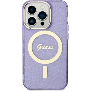 Kup Etui Guess GUHMP14LHCMCGU Apple iPhone 14 Pro purpurowy/purple hardcase Glitter Gold MagSafe - GUE2483 - {ean13} - Sklep Home Screen