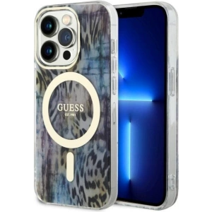 Kup Etui Guess GUHMP14LHLEOPWB Apple iPhone 14 Pro niebieski/blue hardcase Leopard MagSafe - GUE2485 - {ean13} - Sklep Home Screen