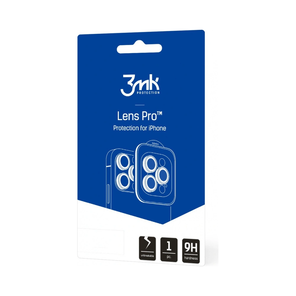 Szkło hybrydowe na obiektyw aparatu 3MK Lens Protection Pro Apple iPhone 14 Plus / 15 Plus  niebieski/sierra blue