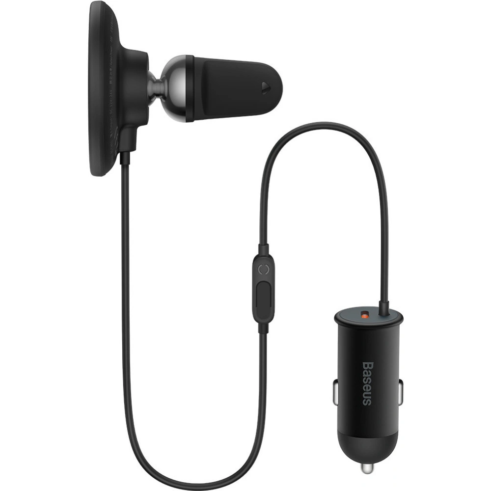 Uchwyt samochodowy z ładowarką bezprzewodową MagSafe Baseus ładowarka samochodowa 40W czarna