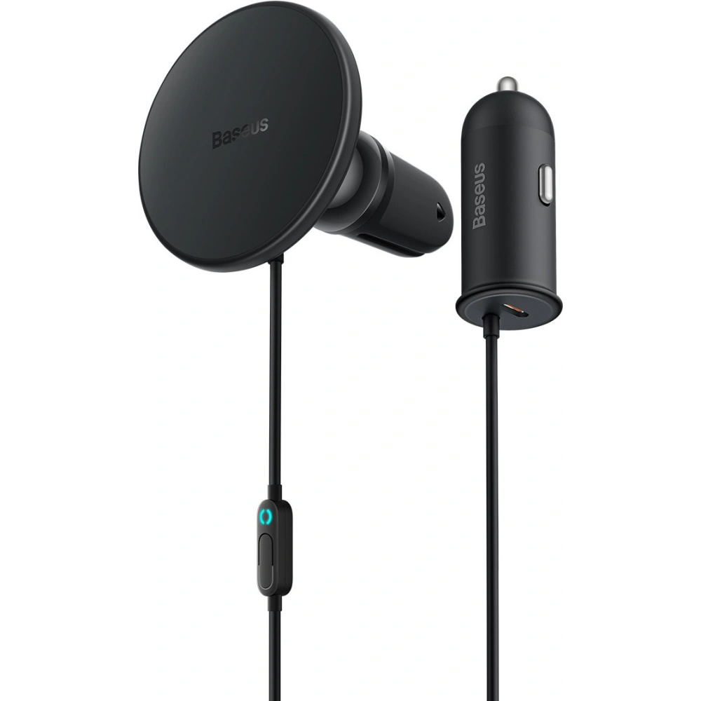 Uchwyt samochodowy z ładowarką bezprzewodową MagSafe Baseus ładowarka samochodowa 40W czarna
