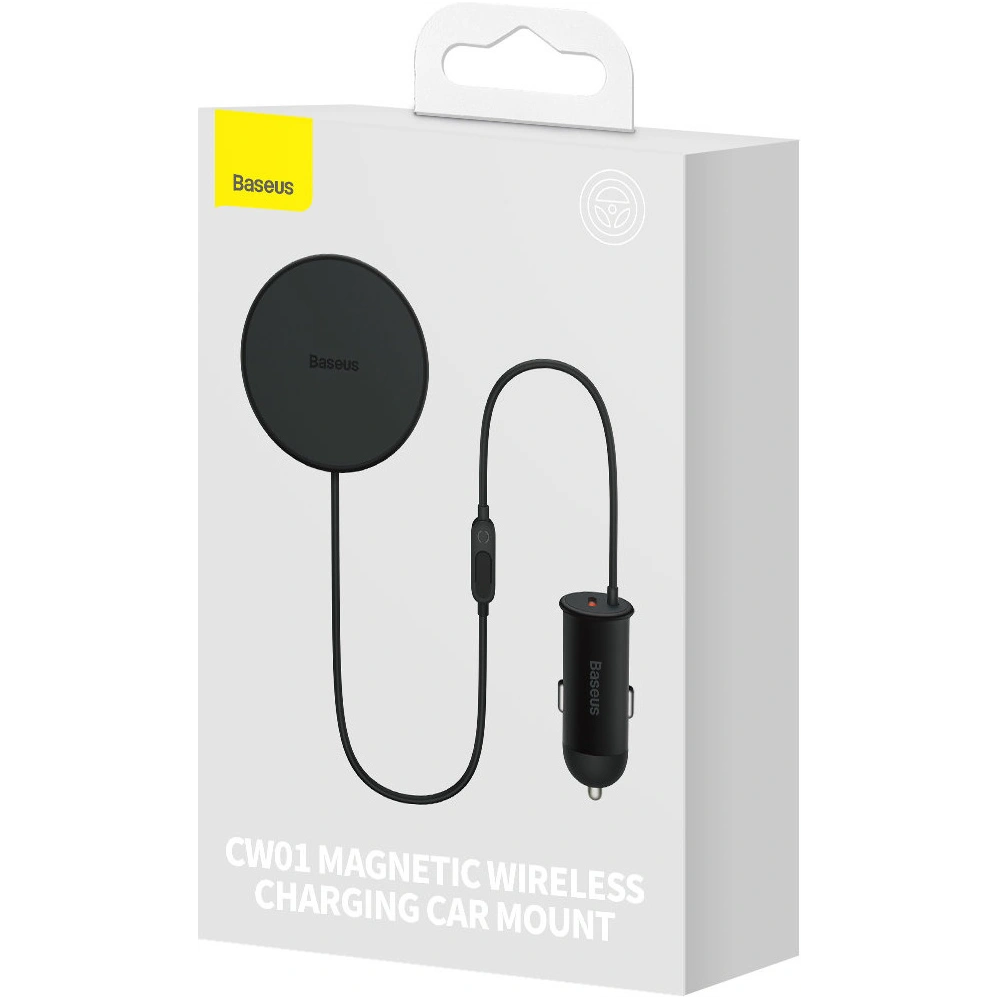 Uchwyt samochodowy z ładowarką bezprzewodową MagSafe Baseus ładowarka samochodowa 40W czarna