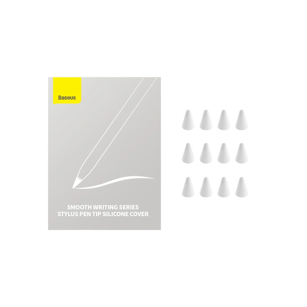 Wymienne silikonowe końcówki na rysik Baseus białe (medium) [12 PACK]