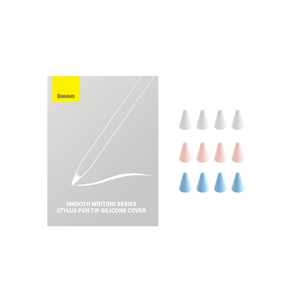 Wymienne silikonowe końcówki na rysik Baseus białe / niebieskie / różowe (medium) [12 PACK]