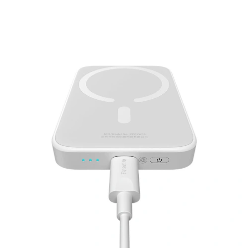 Kup Powerbank Baseus Magnetic MagSafe 15W/PD 20W 6000mAh alb (Overseas Edition) + cablu USB-C/USB-C 60W 3A 0.5m alb - BSU4030 - {ean13} - Sklep Home Screen