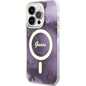Kup Etui Guess GUHMP14LHTMRSU Apple iPhone 14 Pro purpurowy/purple hardcase Golden Marble MagSafe - GUE2488 - {ean13} - Sklep Home Screen