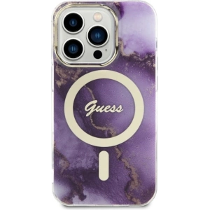 Kup Etui Guess GUHMP14LHTMRSU Apple iPhone 14 Pro purpurowy/purple hardcase Golden Marble MagSafe - GUE2488 - {ean13} - Sklep Home Screen