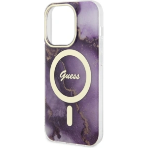 Kup Etui Guess GUHMP14LHTMRSU Apple iPhone 14 Pro purpurowy/purple hardcase Golden Marble MagSafe - GUE2488 - {ean13} - Sklep Home Screen