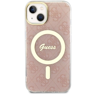 Etui Guess GUHMP14MH4STP Apple iPhone 14 Plus / 15 Plus różowy/pink hardcase 4G MagSafe