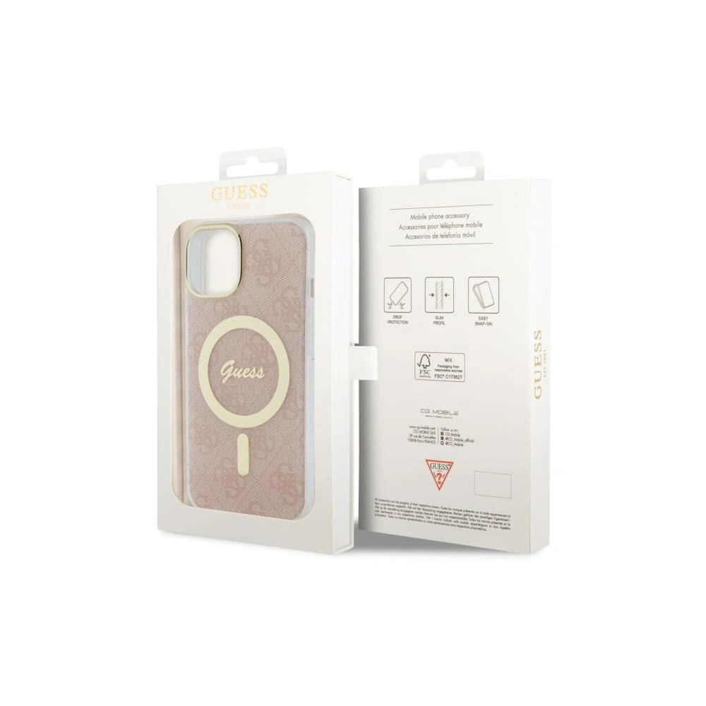 Etui Guess GUHMP14MH4STP Apple iPhone 14 Plus / 15 Plus różowy/pink hardcase 4G MagSafe