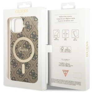Etui Guess GUHMP14MH4STW Apple iPhone 14 Plus / 15 Plus brązowy/brown hardcase 4G MagSafe