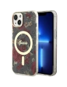 Etui Guess GUHMP14MHCFWSA Apple iPhone 14 Plus / 15 Plus zielony/khaki hardcase Flower MagSafe