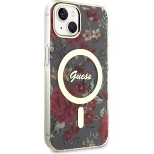 Etui Guess GUHMP14MHCFWSA Apple iPhone 14 Plus / 15 Plus zielony/khaki hardcase Flower MagSafe