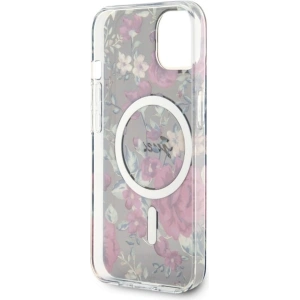 Etui Guess GUHMP14MHCFWSA Apple iPhone 14 Plus / 15 Plus zielony/khaki hardcase Flower MagSafe