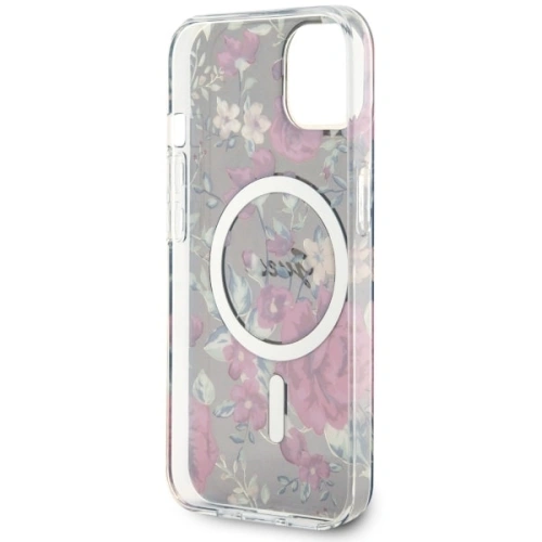 Buy Guess GUHMP14MHCFWSA Apple iPhone 14 Plus / 15 Plus khaki hardcase Flower MagSafe - GUE2495 - {ean13} - Home Screen Store Europe