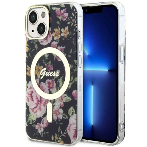 Kup Etui Guess GUHMP14MHCFWSK Apple iPhone 14 Plus / 15 Plus czarny/black hardcase Flower MagSafe - GUE2496 - {ean13} - Sklep Home Screen