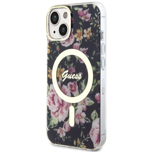 Kup Etui Guess GUHMP14MHCFWSK Apple iPhone 14 Plus / 15 Plus czarny/black hardcase Flower MagSafe - GUE2496 - {ean13} - Sklep Home Screen